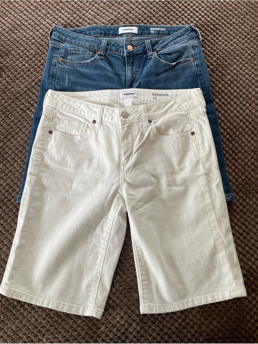 Sonoma Women’s Bermuda Shorts Medium White & Denim Lot of Two
